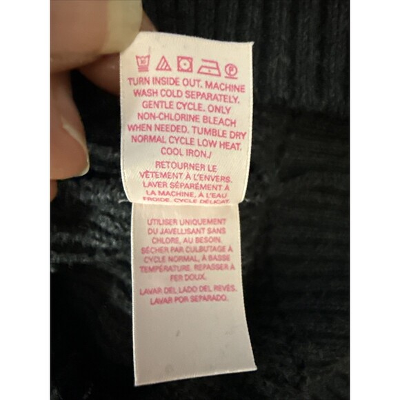 Victoria’s Secret‎ PINK Womens Deep V-Neck Charcoal Sweater Oversized Slouchy - Picture 7 of 11